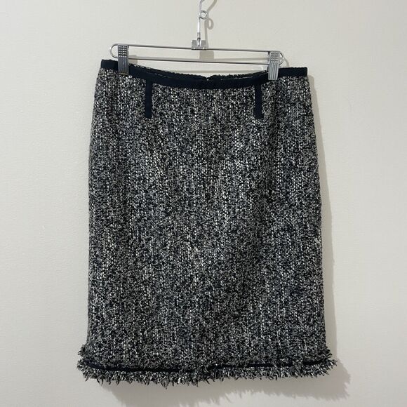TALBOTS Textured Tweed Wool Blend Pencil Skirt Office Grainy Size 4P Petite - Picture 1 of 7